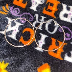 sparkly silver hoops